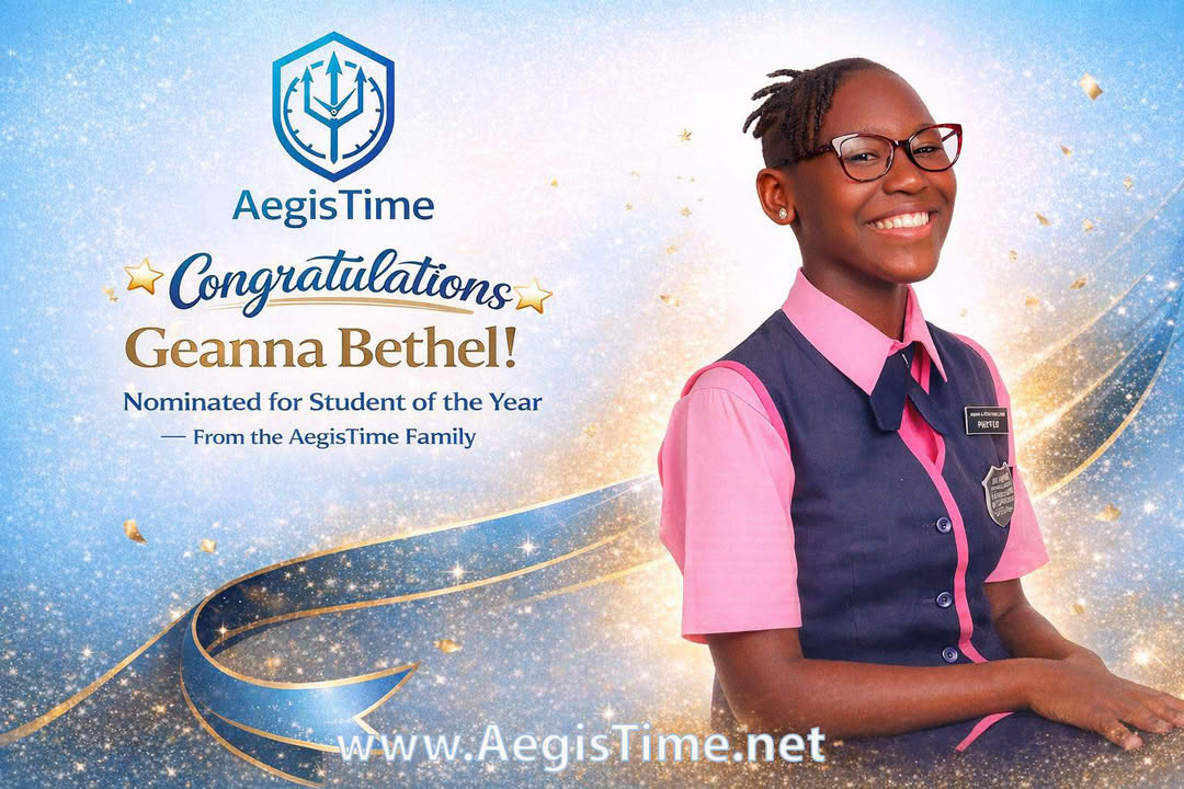 Congratulations poster for Geanna Bethel nominated for Bahamas Primary School Student of the Year